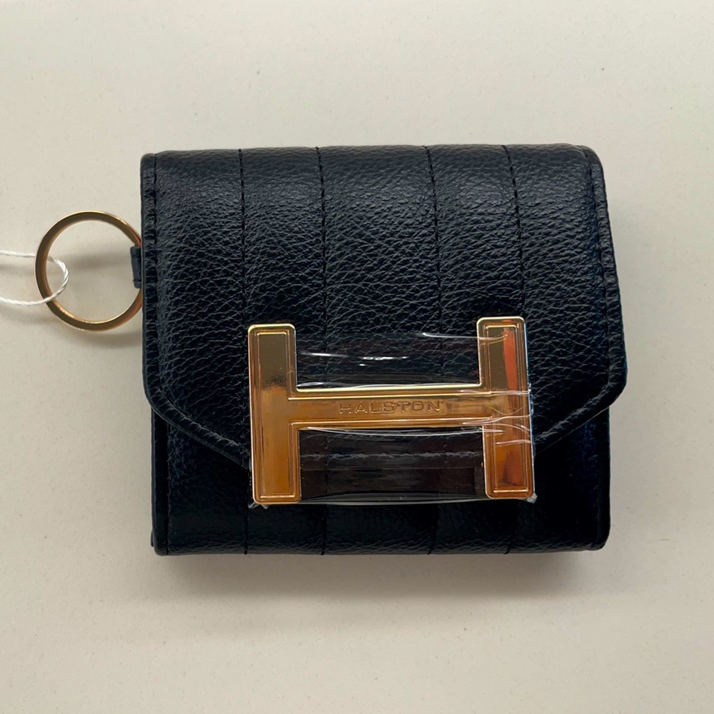 Black Halton Wallet with Gold Hardware
